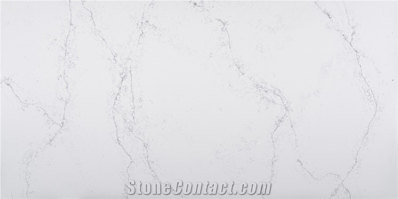 Artificial Calacatta White Quartz Engineered Stone Slabs