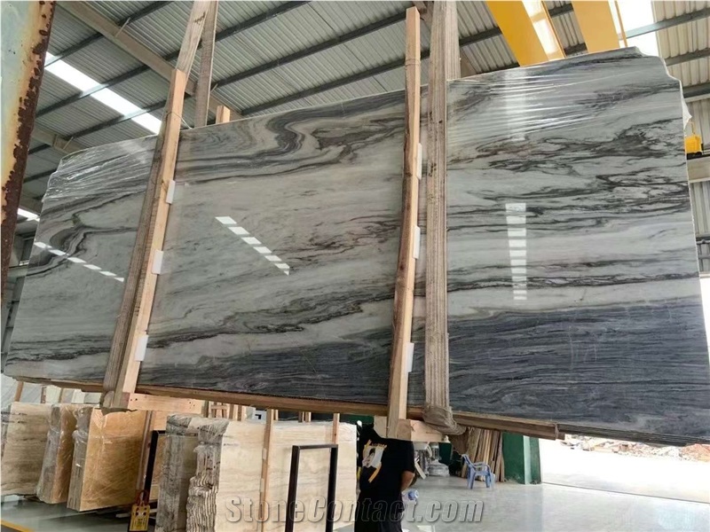 Competitive White Palissandro Wooden Vein Marble Slabs
