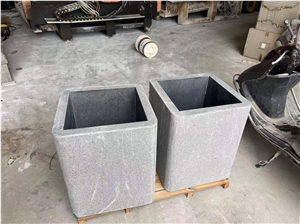 Dark Grey Granite G654 Joint Flower Pots Garden Planters