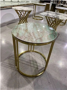Natural Quartize Side Table Cafe Table Round & Rectangle Top