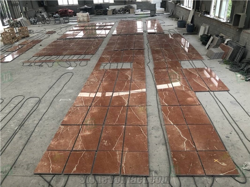 Spanish Rojo Alicante Rose Red Marble Polished Flooring Tiles