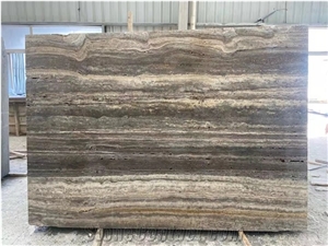 Silver Travertine Slabs Wood Vein Look Travertine Tiles