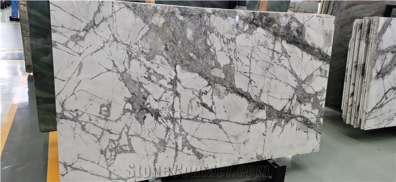 Cheap Chinese Cold Winter River Snow Marble Slab And Tile