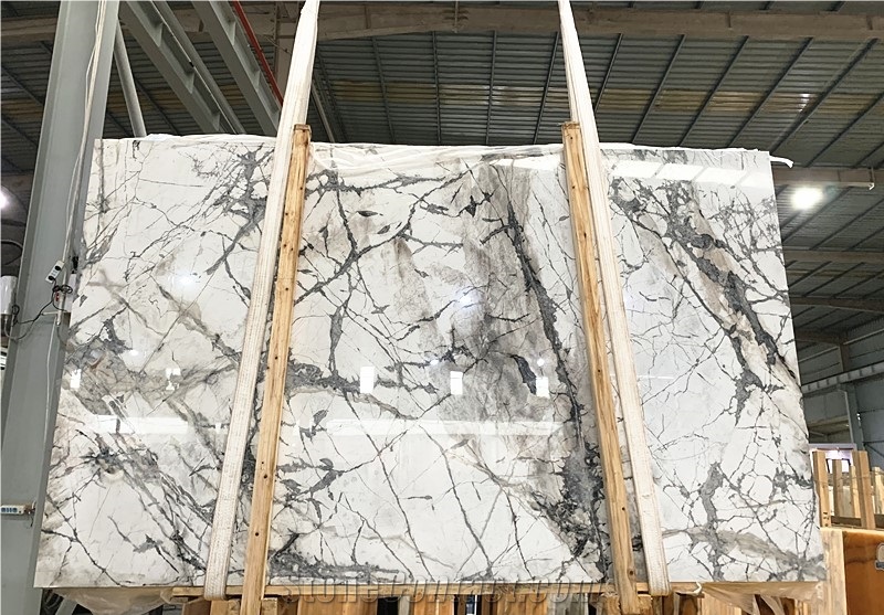 Cheap Chinese Cold Winter River Snow Marble Slab And Tile