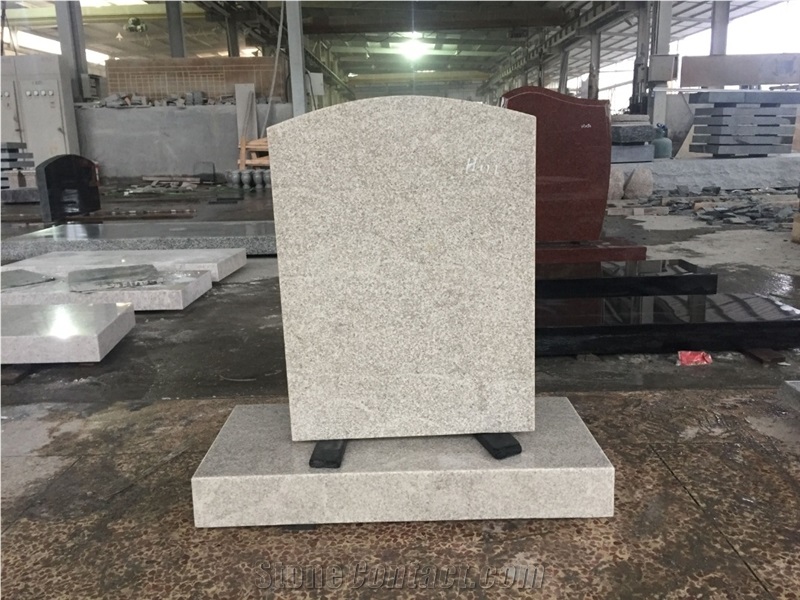 White Pearl Granite Upright Tombstone