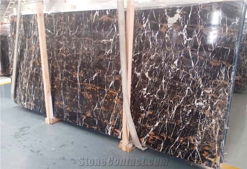 Pakistan Black And Gold Marble Slab