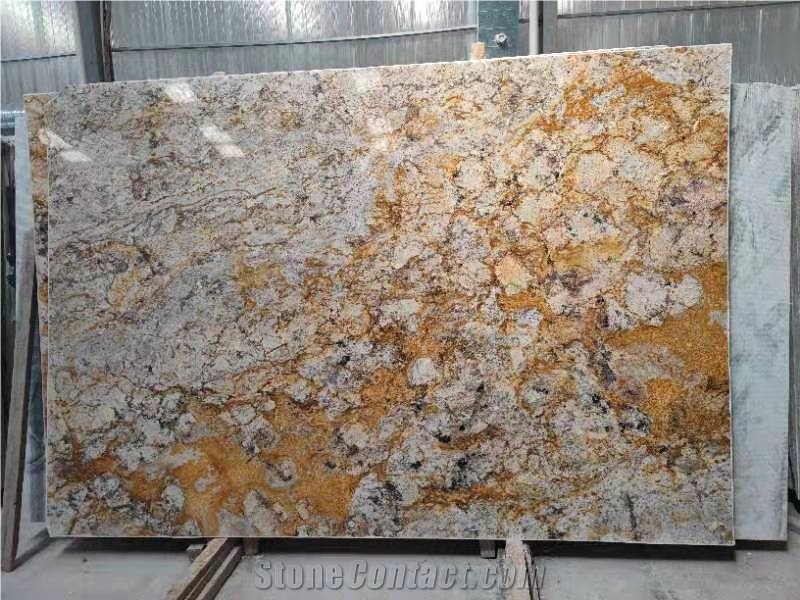 Golden Moon Granite, Gold Granite Slabs