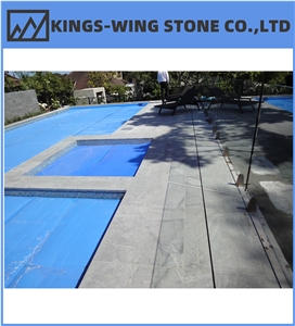 Grey Sky Blue Granite Pool Swimming Flamed Brushed Pool Paving Tiles