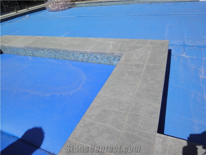 Grey Sky Blue Granite Pool Swimming Flamed Brushed Pool Paving Tiles
