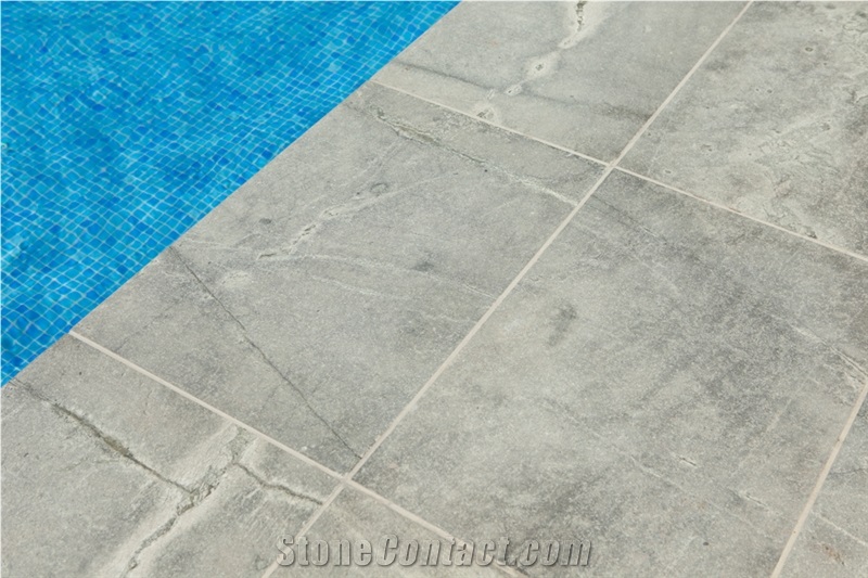 Grey Sky Blue Granite Pool Swimming Flamed Brushed Pool Paving Tiles
