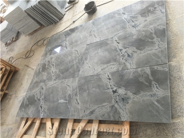 Silver Grey Sky Blue Atlantic Marble Polish Honed Slab Tile