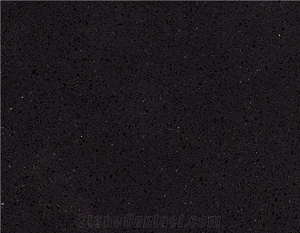 Pure Black Quartz Big Slab From Xzx-Stone