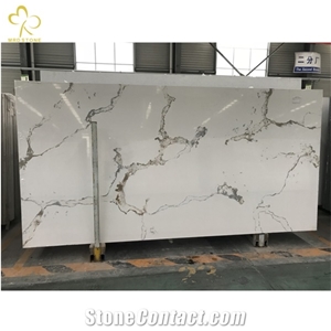 Calacatta White Quartz Price Big Slabs Marble Veins