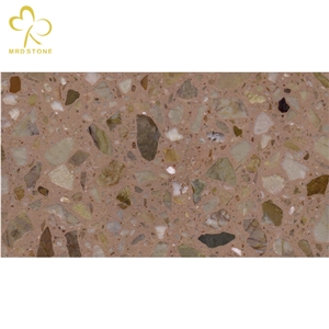 OEM Low Water Absorption Terrazzo Slab For Exterior Wall