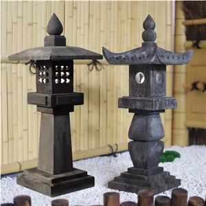 Black Andesite Garden Lantern Landscaping Lamp