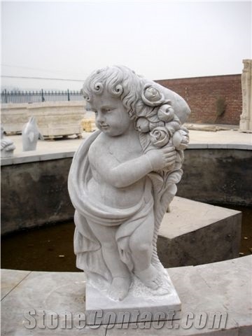 Garden Decoration Marble Peeing Child For Landscaping