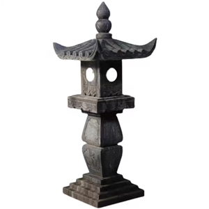 Lava Stone Japanese Style Lantern Post Customized