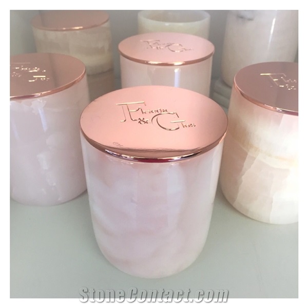 Natural Onyx Candle Jars, Hotel Bathroom Aromatherapy