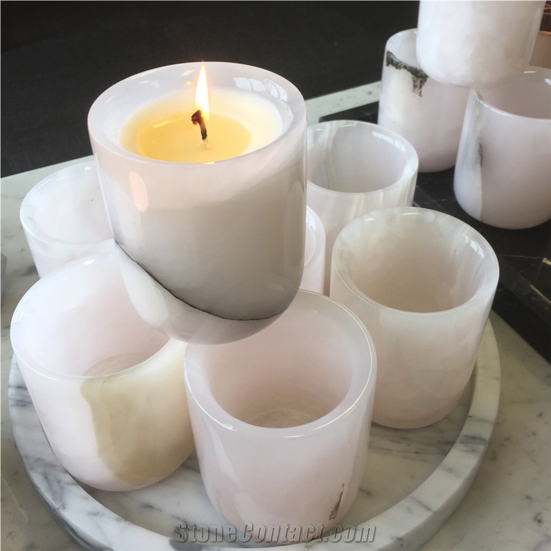 Travertine Candle Jars Home Decor Products