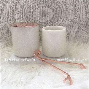 White Marble Candle Jars 5 Star Hotel Bathroom Accessories