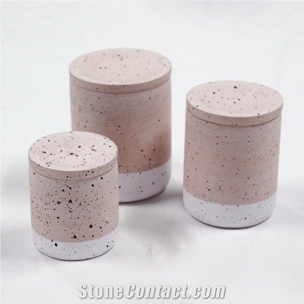 White Marble Candle Jars 5 Star Hotel Bathroom Accessories