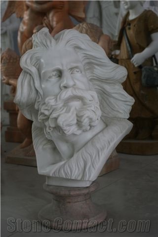 White Marble Head Status Sculpture Busts Interior Design