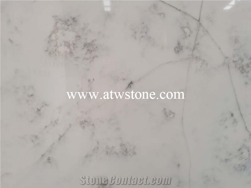 White Marble Vein Quartz Stone VQ8634