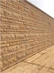 Beige Limestone Wall Cladding Limestone Split Wall Panel