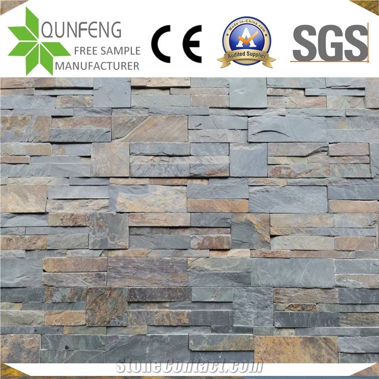 China Split Stacked Stone Rusty Slate Wall Cladding