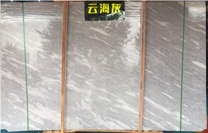 Elegant Sharp Cloud Sea Gray Marble Factory Slab