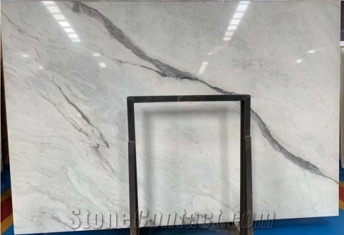 Stable Quality Snow Flower White China Marble Slab