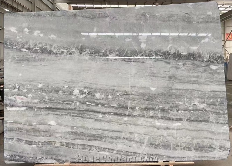 Superior Quality Cloud Grey Polished Marble Slab