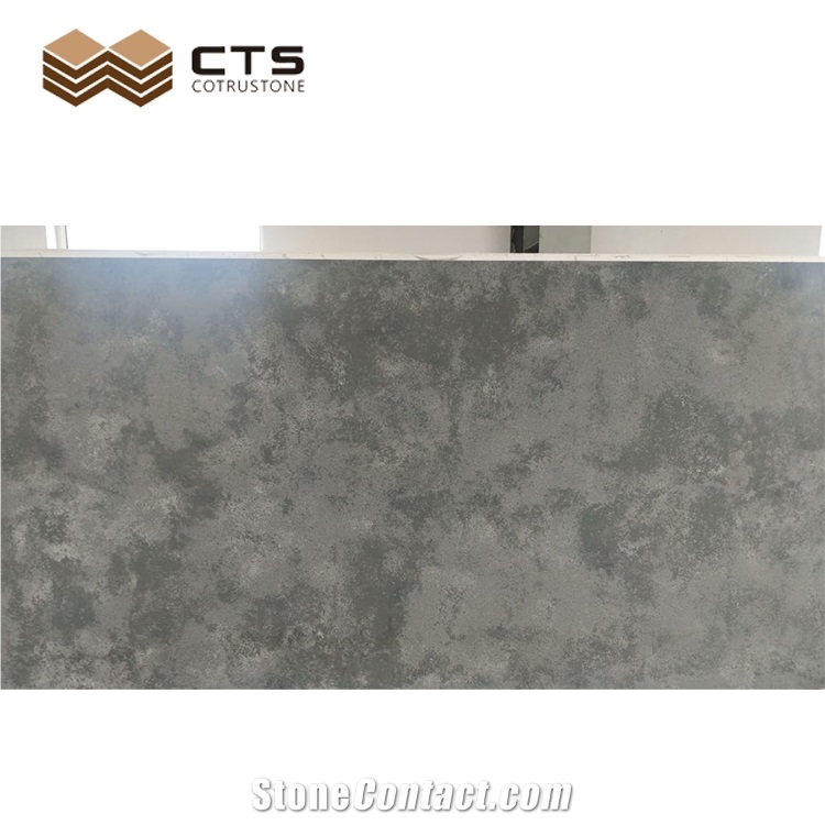 Leather Surface Grey Quartz Slab