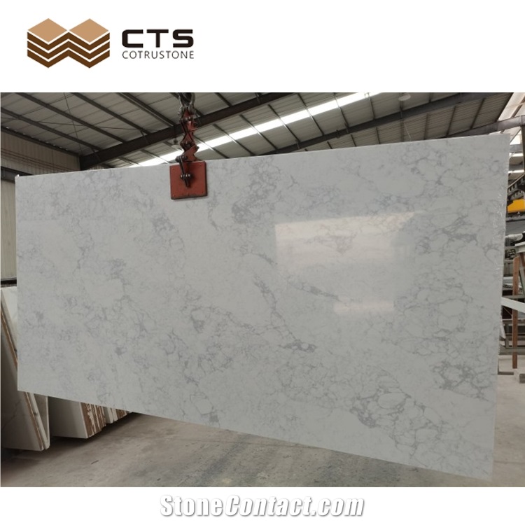 Pure White Quartz Artificial Stone Slab For Sale Floor Decor