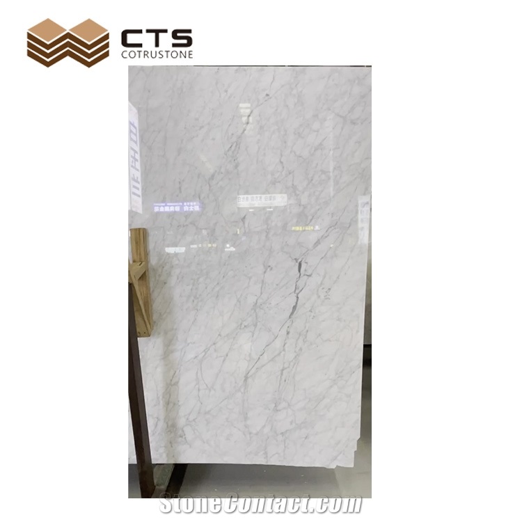 Carrara White Marble Factory Direct Select Type Polished Slab