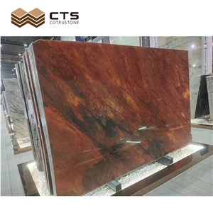 Fancy Style Design Phoenix Red Marble Slabs On Sale