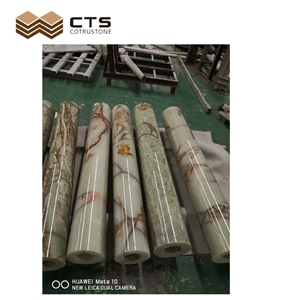Green Onyx Interior Column Luxury House Decor Feature Stone