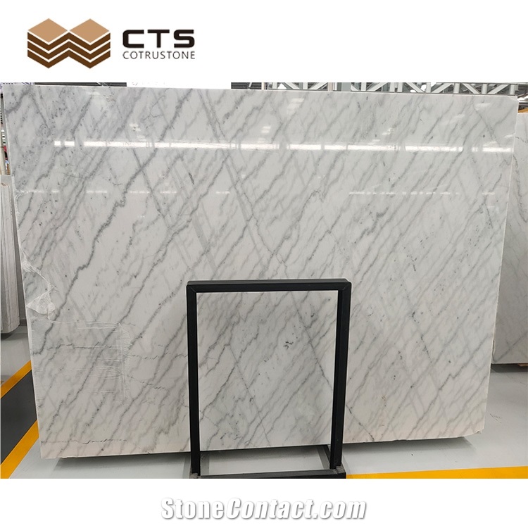 Guang Xi White Marble Parallel Veins Feature Bathroom Tiles