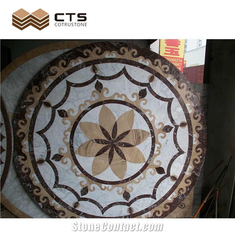 Many Kinds Marble Mixed Round Waterjet  Man Made