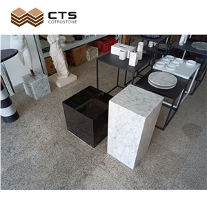 White Black Color Marble Craft Finished Product Table Decor
