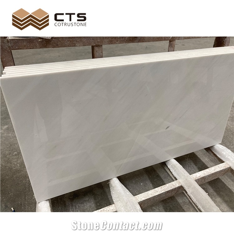 White Makedonski Polaris Marble Tiles Customized Size