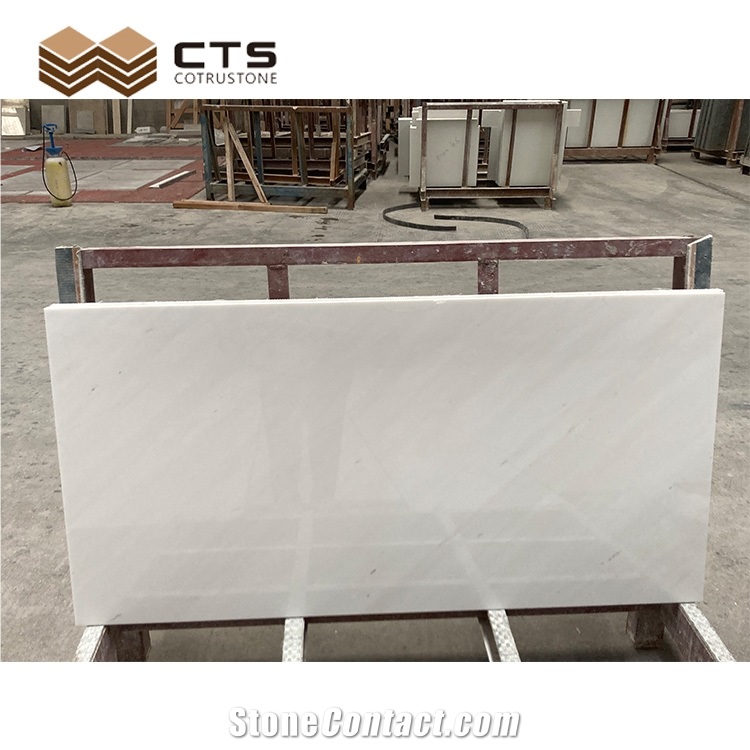 White Makedonski Polaris Marble Tiles Customized Size
