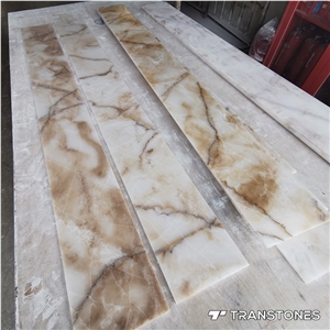 Translucent Luxury Interior Alabaster Kitchen Wall Slab