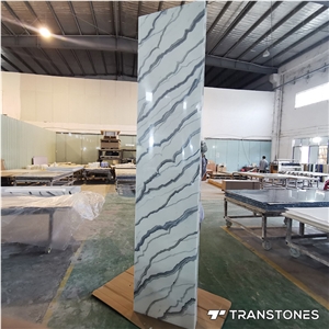 White Alabaster Stone Marble Wall Panel Acrylic For Columns