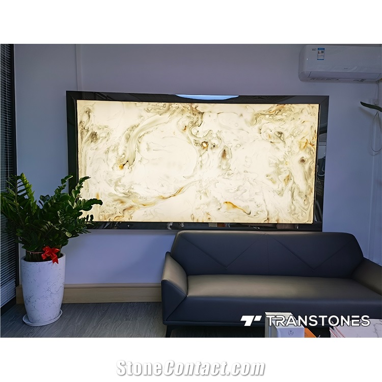 White Onyx Slabs Artificial Marble Tiles For Wall Decor