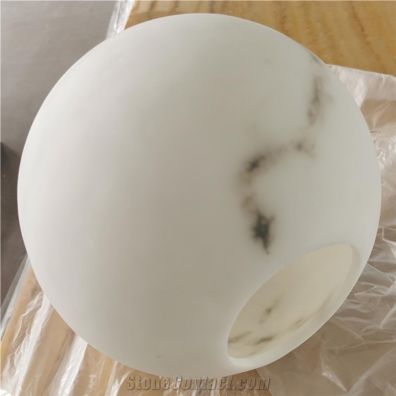 Wholesale White Crystal Ball Sphere Polished Alabaster Globe