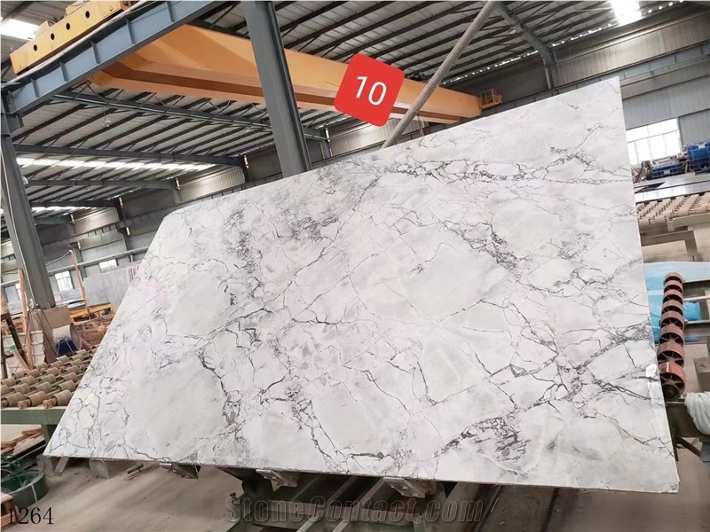 Armani Silver Marble Statuario Grey Calacatta Slab Wall Tile