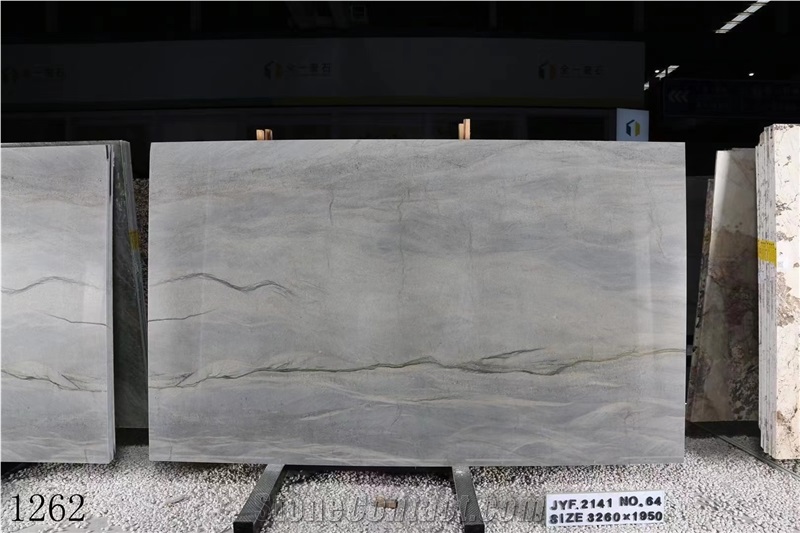 Brazil Elegant Gray Quartzite Slab In China Stone Market