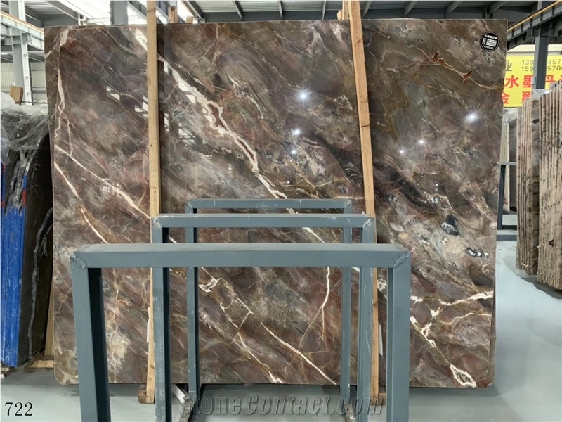 China Louis Red Black Marble Agate Slab In Stone Market