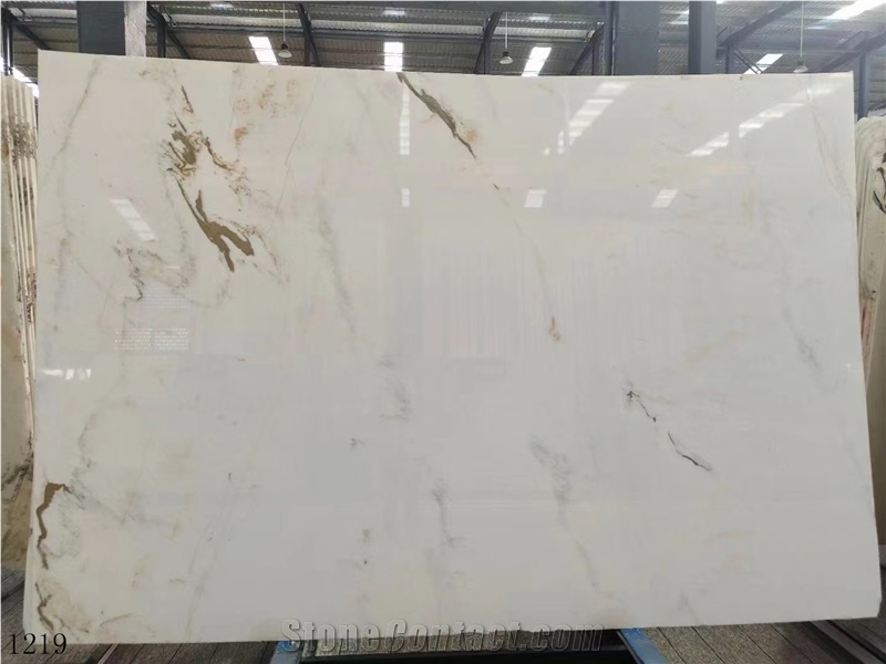 New Calacatta Oro Marble Bianco Gold Marmo Slab Wall Tile